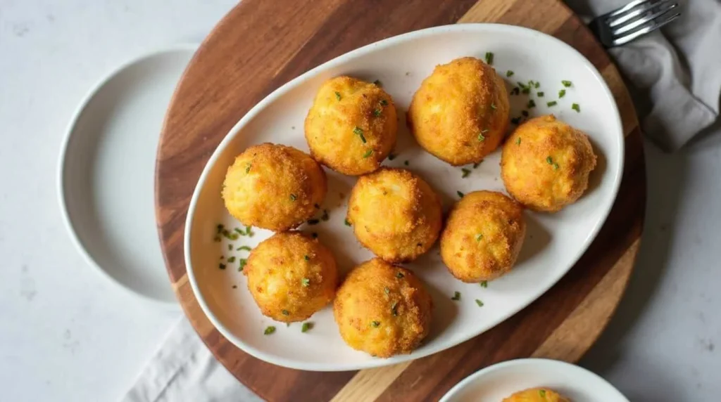 Papas Rellenas Recipe Chilean Style served with a fresh salad.