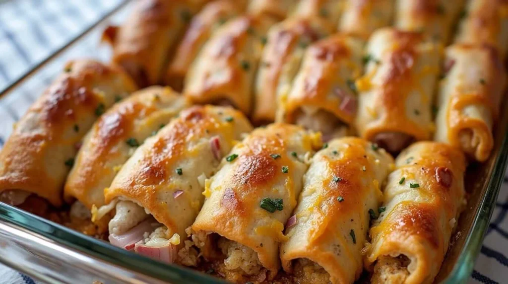 Individual crescent roll bacon, egg, and cheese breakfast cups.