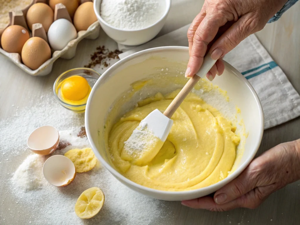 Lemon cake mix cookies arranged on a platter with a lemon wedge garnish.