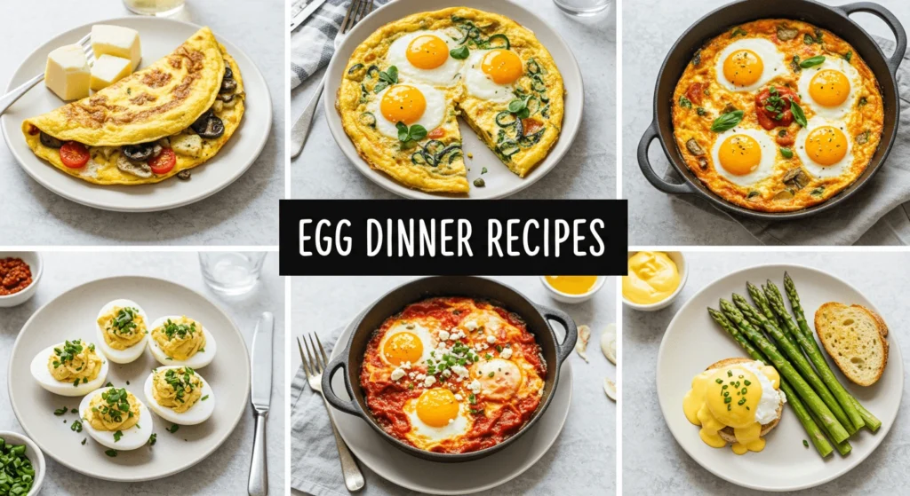 Delicious egg dinner recipes served in a bowl with vegetables and spices for a healthy and quick weeknight meal.