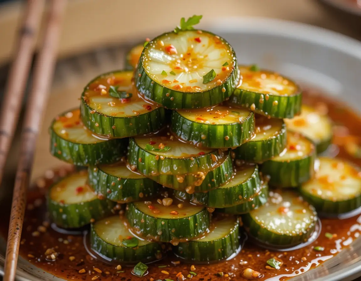 Din Tai Fung cucumber recipe - the finished cucumber salad ready to serve