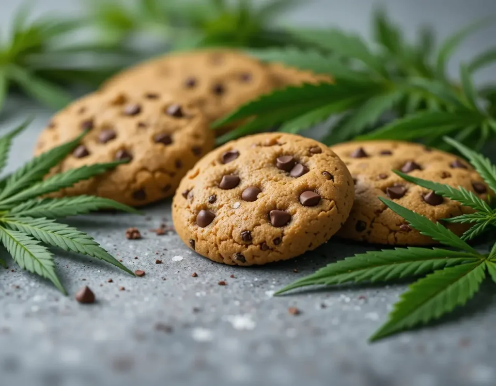 Bud cookie recipe: Freshly baked cannabis-infused cookies on a cooling rack.