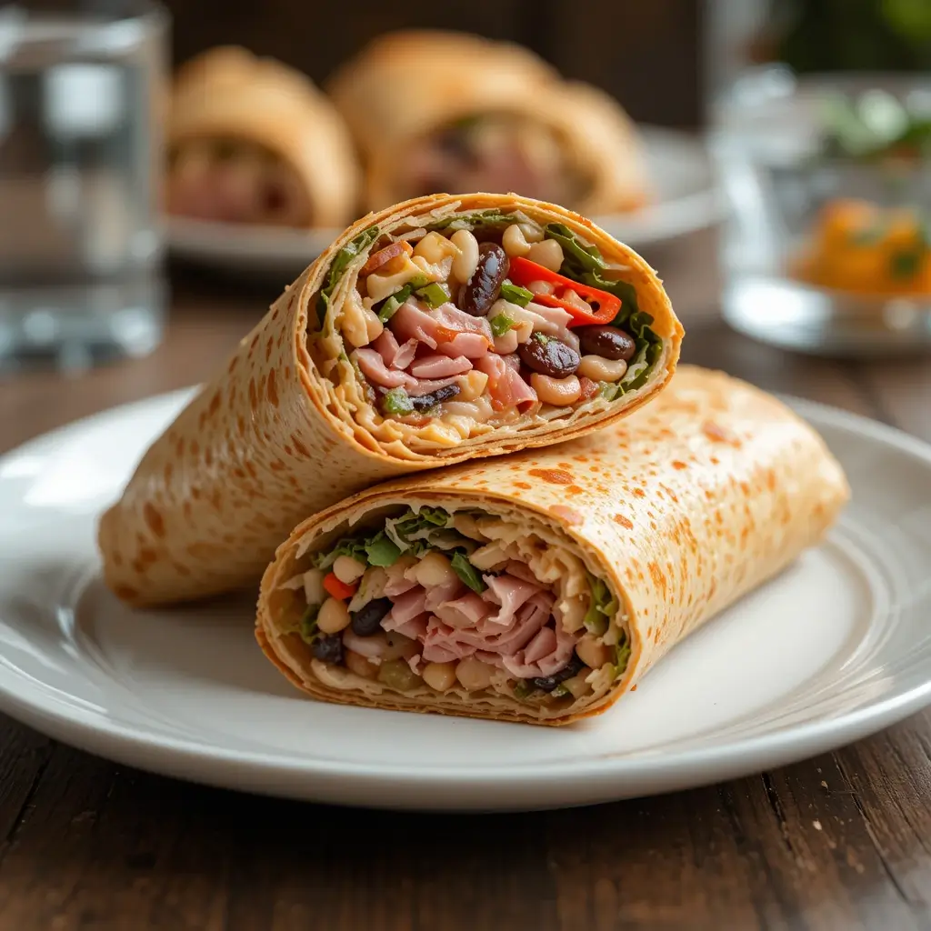 Italian deli meats – Low-carb wraps made with prosciutto and fresh vegetables.