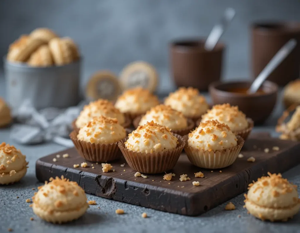 Sweet honey dessert – Coconut macaroons with honey.