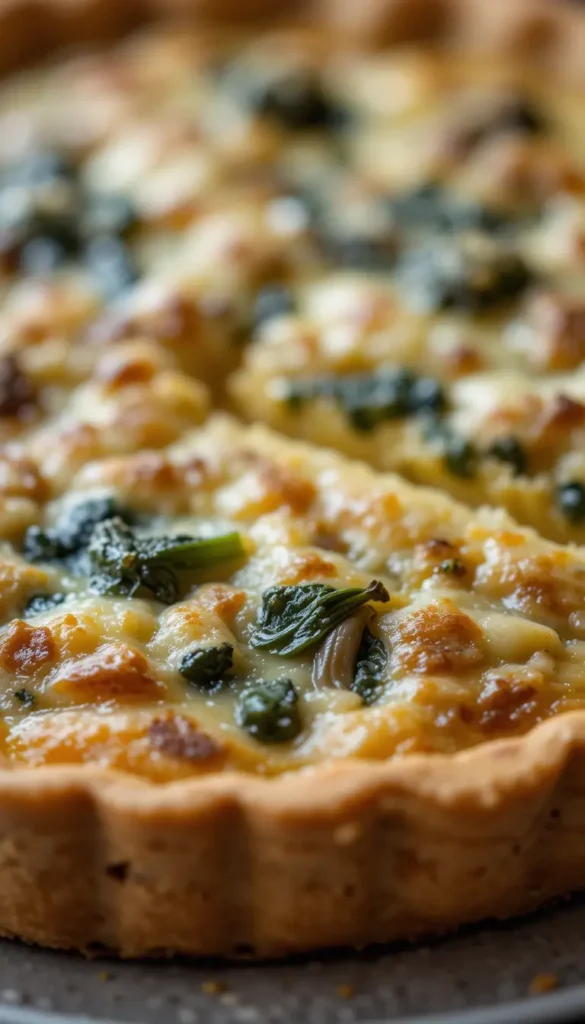 Dairy free savoury tart served on a plate with salad.