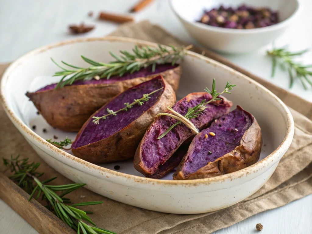 How to cook purple sweet potatoes: a step-by-step guide to baking, roasting, and boiling for a healthy meal.

