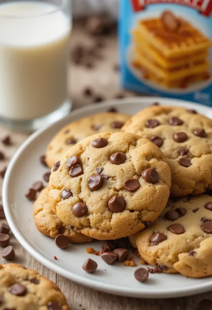 Cookies out of pancake mix ingredients being mixed together.